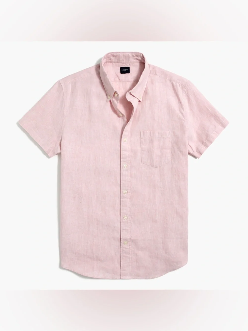 J. Crew Short-Sleeve Button-Down Shirt in‎ Light Pink